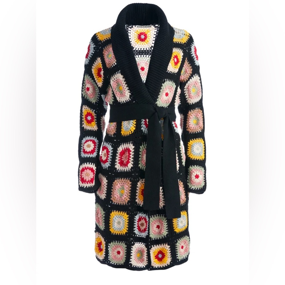 Alice + Olivia JILLIAN CROCHET ROBE CARDIGAN, Size XS/S